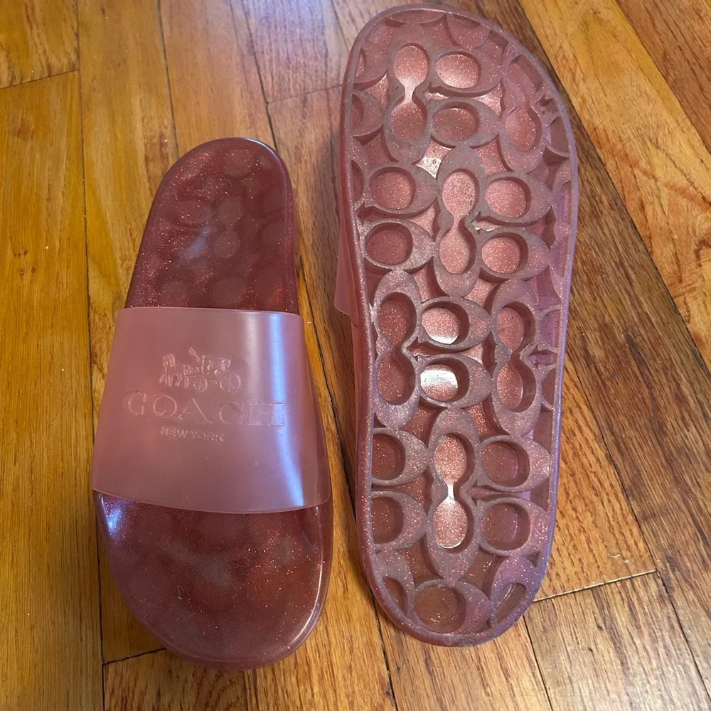 Coach Glittery Pink Slides - Picture 3 of 3